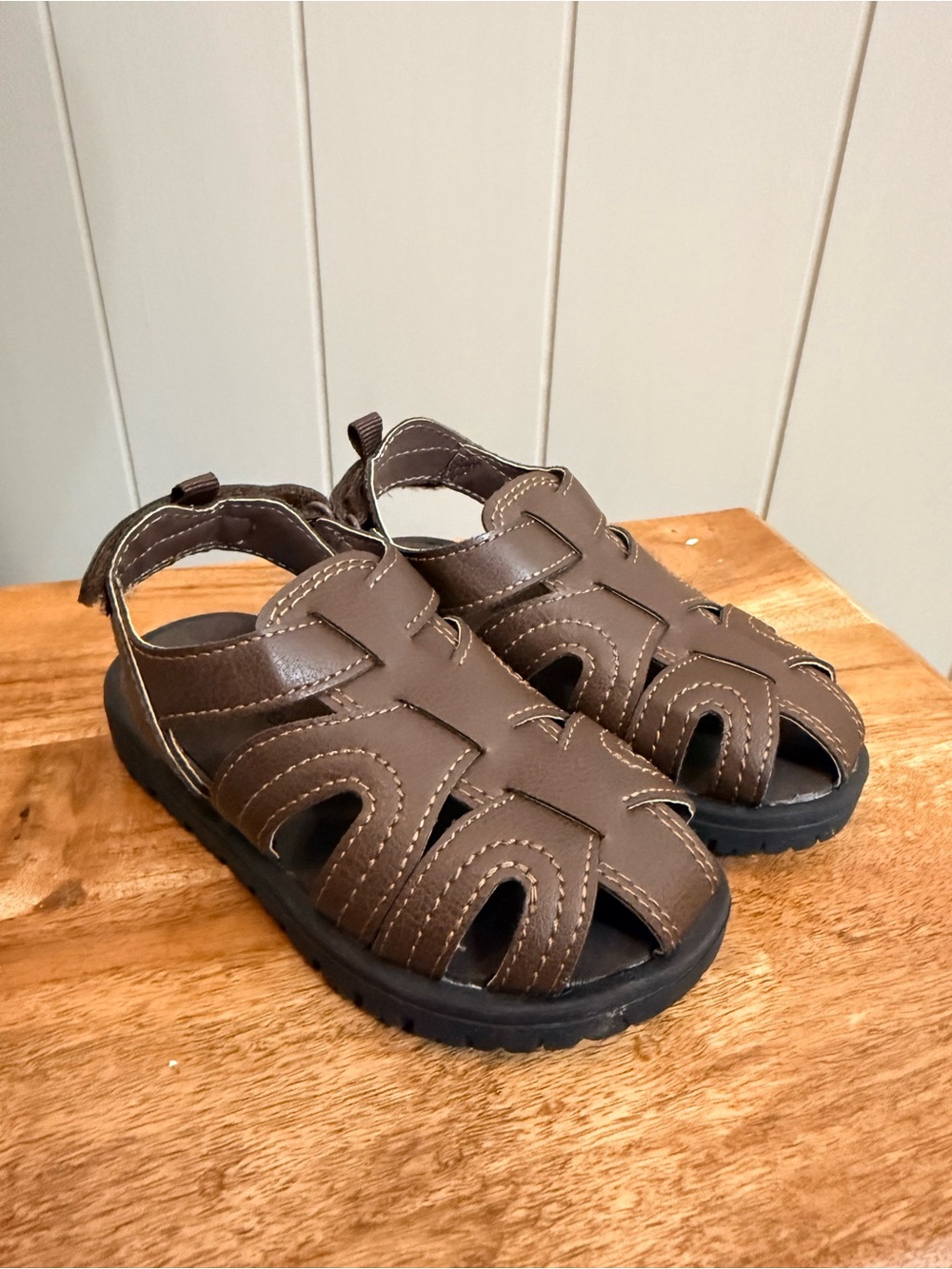 Carters Kids Brown Closed-Toe Sandals - Comfortable Everyday Footwear
